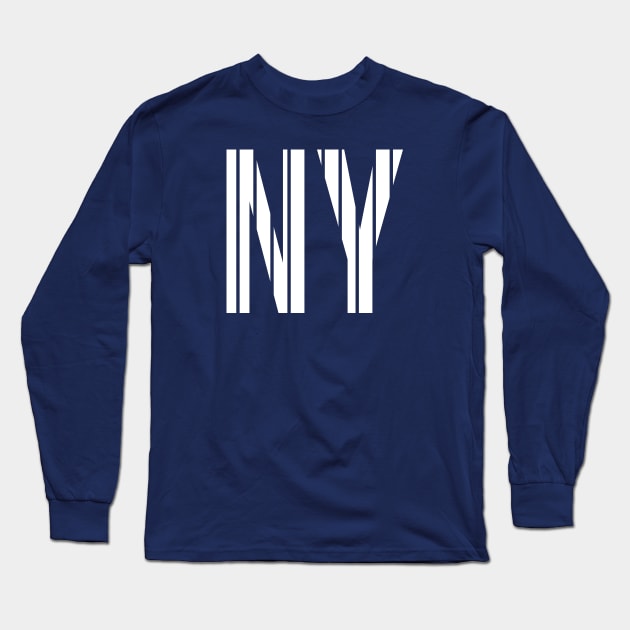 New York 'NY Pinstripes' Baseball Fan T-Shirt: Sport Your Bronx Pride with Classic NY Style! Long Sleeve T-Shirt by CC0hort